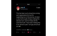 A screenshot of the now-deleted X post that was made through Twitch streamer Arky's official account on the platform (Image via x.com/yoxics)